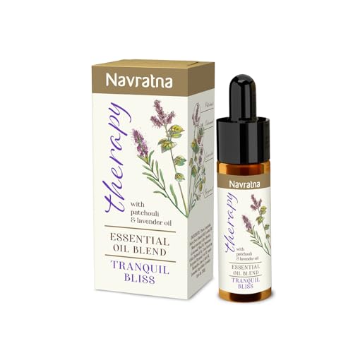 Navratna Therapy Tranquil Bliss Essential Oil Blend | Lavender & Patchouli | Calms Mind & Reduces Stress | Aromatherapy Oil For Relaxation, 15 Ml