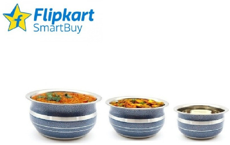 Flipkart SmartBuy Stainless Steel Color Cook And Serve Set -3pc Handi Set Cookware Set(Stainless Steel, 4 – Piece)