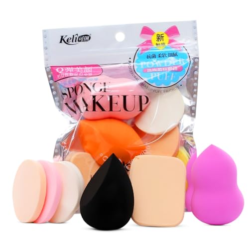 Multibrite 6 Pcs Beauty Blender Sponge Set, Blending Puff For Flawles Makeup, Beauty Blender For Liquid Foundation, Cream, Powder, Wet & Dry Makeup Applicator For Girls & Women (Multicolor)