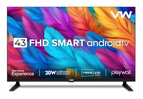 Vw 109 Cm (43 Inches) Playwall Frameless Series Full Hd Android Smart Led Tv Vw43F2 (Black)
