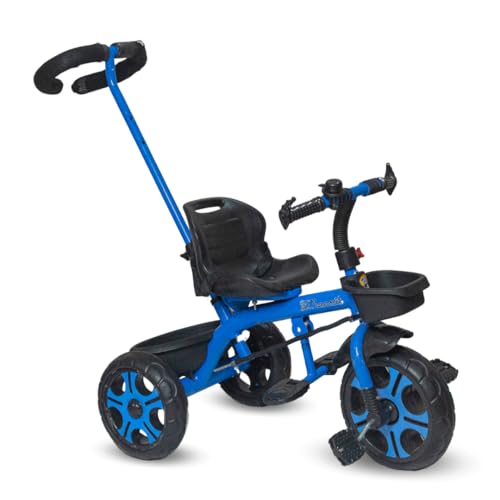 Maanit Kids Tricycle With Rear Basket | Front Tokri | Ergonomic Height Adjustable Parental Handle | Safety Belt & Foot Rest – Baby Trike For Boys And Girls 2 To 4 Years