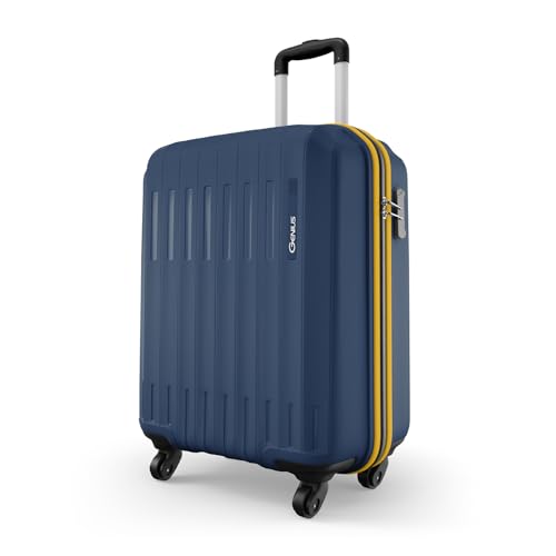 Safari Genius Alley 55Cm Cabin Trolley Bag Hard Case Polypropylene, 4 Spinner Wheels, 360 Degree Wheeling Carry On Luggage, Travel Bag, Suitcase For Travel, Trolley Bags For Travel, Navy