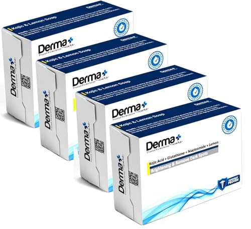 Derma+Cure Kojic Acid Soap With Glutathione, Niacinamide, Lemon For Skin Brightening, Dark Spots (Pack Of 4)