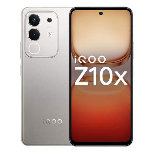 Iqoo Z10X 5G (Titanium, 6Gb Ram, 128Gb Storage) | 6500 Mah Large Capacity Battery | Dimensity 7300 Processor | Military-Grade Durability