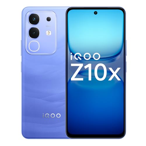 Iqoo Z10X 5G (Ultramarine, 8Gb Ram, 128Gb Storage) | 6500 Mah Large Capacity Battery | Dimensity 7300 Processor | Military-Grade Durability