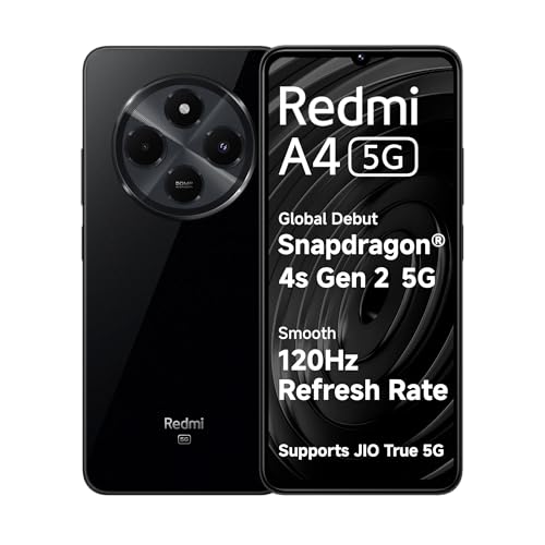 Redmi A4 5G (Starry Black, 4Gb Ram, 128Gb Storage) | Global Debut Sd 4S Gen 2 | Segment Largest 6.88In 120Hz | 50Mp Dual Camera | 18W Fast Charging