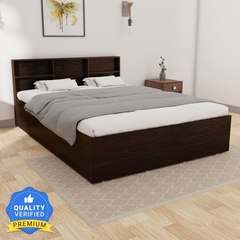 Flipkart Perfect Homes Opus Engineered Wood Queen Box Bed(Finish Color – Melamine Wenge, Delivery Condition – Knock Down)