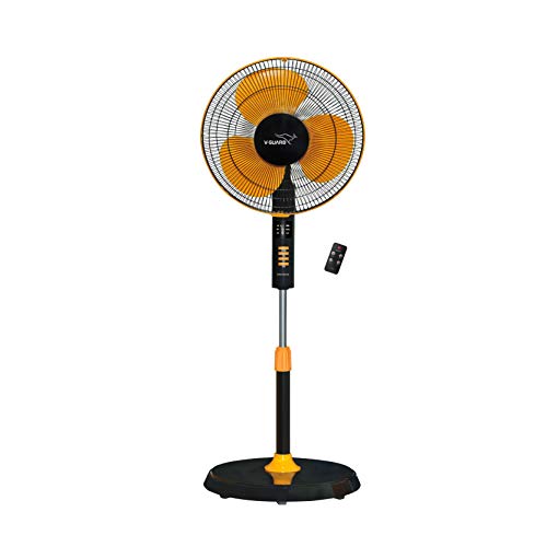 V-Guard Esfera 3 Blade Pedestal Fan With Remote Control | Three Fan Speed Modes | 1300 Rpm Motor | 2-Year Warranty | 55 W | Orange Black | 40 Cm (400Mm)