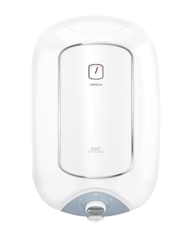 Havells Puro Plus 15 Litre Storage Water Heater | 33% Faster Heating | Whirlflow Technology | Feroglas Coated Tank | Warranty: 7 Year On Tank | Protective Anode Rod, Heavy Duty Heating Element (White)