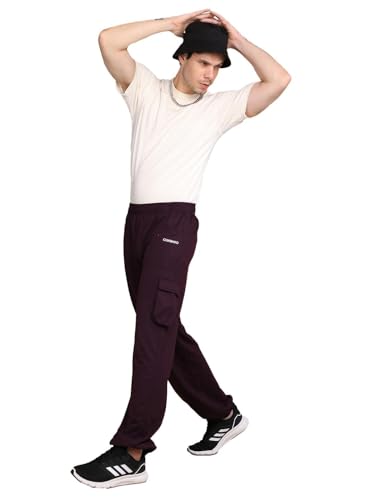 Chkokko Men Casual Track Pant Regular Fit Lower With Pocket Violet Xl