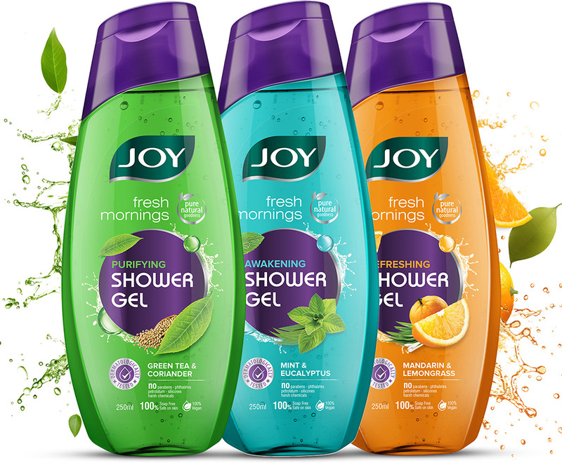 Joy Fresh Morning Purifying+Awakening+Refreshing Shower Gel Body Wash(3 X 250 Ml)