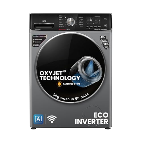 Ifb 9Kg 5 Star With Deep Clean Oxyjet Technology, Ai Powered, Wi-Fi, Fully Automatic Front Load Washing Machine (Executive Msc 9014 Ssl, Steam Refresh Program With Eco Inverter, Metallic Silver)