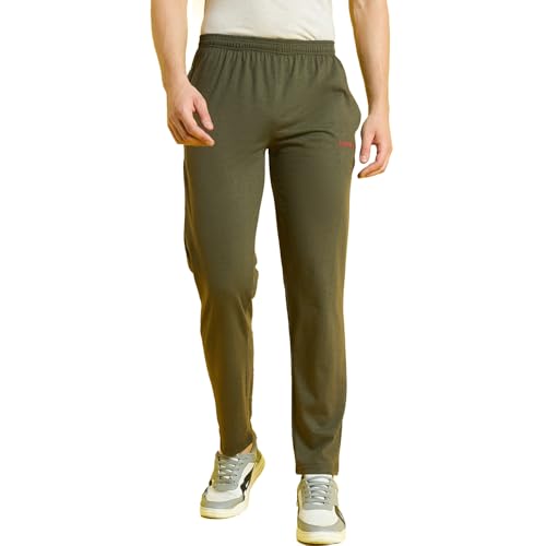 Bearbrother Men’S Regular Fit Solid Trackpants (Efnu-Olive,S)