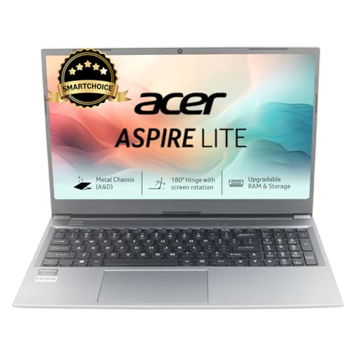 Acer Smartchoice Aspire Lite, Amd Ryzen 5-5625U Processor, 8 Gb Ram, 512 Gb Ssd, Full Hd, 15.6″/39.62 Cm, Windows 11 Home, Steel Gray, 1.59 Kg, Al15-41, Thin And Light Laptop