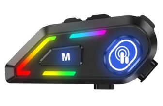 Edyell Motorcycle Helmet Bluetooth On Ear Headset, Connects To 2 Phones At The Same Time Using Music & Gps, Ip67 Waterproof, Supports Android & Ios, Compatible With All Helmets (Edyell-C5001)