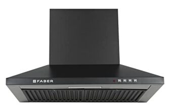 Faber 60 Cm 1000 M³/Hr Kitchen Chimney (Hood Pluto Pb Bf Bk 60, Baffle Filter, Push Button, Black)