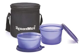 Signoraware Executive Small Lunch Box With Bag, 15Cm, Violet