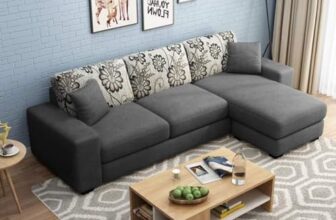 Furny Berlando 4 Seater Fabric Rhs L Shape Sofa Set (Dark Grey)