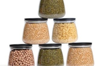 Homewiz Stakable Matuki Storage Jar And Container Set I Air Tight & Bpa Free For Kitchen Storage Set I Grocery & Snack Container Set I Multipurpose Durable Space Saving | 800 Ml Each | Pack Of 6 |