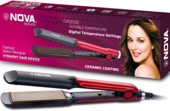 Nova Temperature Control Professional Nhs 870 Hair Straightener(Black/Red)