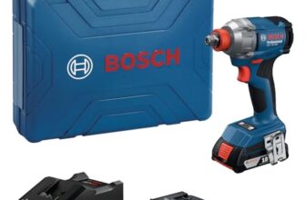 Bosch Gdx 18V- 285 Professional Cordless Impact Wrench/Driver Kit (Hybrid Tool) | 18 V| 2 X 2.0 Ah Batteries| 285 Nm Torque | 2-In-1 Tool | L- Boxx Included | Model 06019N21F2 | 1 Year Warranty