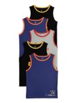 Xy Life Cotton Outer Vest For Boys, Relaxed Fit, Solid, Pack Of 5, Lbov5Pckn03_9-10Y, Grey+Blue+Black+Blue+Black, 9-10Y