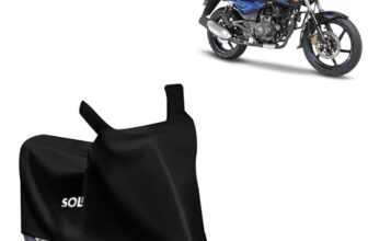 Amazon Brand – Solimo Bike Cover For Bajaj Pulsar With Carry Bag | Water Resistant | Dustproof | Uv Protection (Black)
