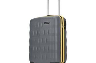 Aristocrat Polycarbonate Spinner Comet Cabin Trolley Bag 56Cm|Small|Hard Luggage| Smooth 8-Wheel Suitcase|Combination Lock With Sturdy Zipper|Full Fabric Convipack|3-Year International Warranty (Grey)