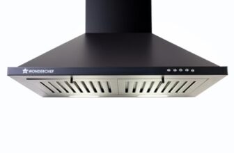 Wonderchef Power Elite Chimney | 60Cm |1050 M3/Hr| Baffle Filter | 3 Speed Push Button Controls | Powerful Suction | Low Noise| 7 Year Wr | Black