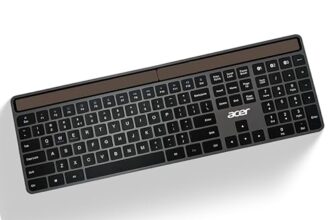 Acer Solaris Solar Powered Bluetooth Keyboard, 109-Key Wireless Keyboard With Super-Capacitor, Multi-Device Bt 5.0, Type-C Emergency Charging, 10M Range, For Windows, Mac, Android, Space Grey