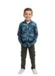 Krishta Clothing Boys Casual Button Down Shirt In Blue Abstract Print, Long Sleeve Cotton Outfit (In, Age, 12 Years, 13 Years, Regular)