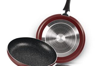 Milton Pro Cook New Granito My Kitchen Set Of 2, (Tawa 28 Cm And Fry Pan 24 Cm / 1.6 Litre) Burgundy | Dishwasher Safe | Induction Safe | Gas Stove Safe | 2 Years Warranty
