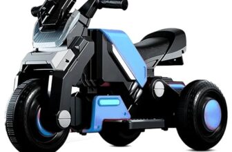 Kidsmate Hyrider 6V Electric Kids Bike With Rechargeable 6.5 Ah Battery Inbuilt Imported Motor Drive | Music Player, Front Led Light & Foot Accelerator Pedal Bike For Ages 1-4 Years (Sky Blue)