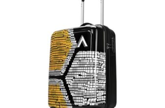 Aristocrat Bruce Cabin Trolley Bag 54Cm | Small | Hard Luggage | Smooth 8-Wheel Suitcase | Secure Combination Lock With Sturdy Zipper | Full Fabric Convipack | 5-Year Warranty (Orange)