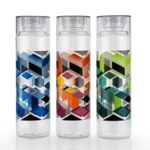 Clazkit Plastic Printed Water Bottle Ideal For Home, Office, Sports, School, Restaurant, Travelling, Gym, Yoga (1000 Ml Pack Of 3), Multicolor