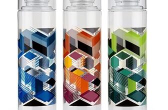 Clazkit Plastic Printed Water Bottle Ideal For Home, Office, Sports, School, Restaurant, Travelling, Gym, Yoga (1000 Ml Pack Of 3), Multicolor