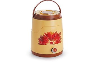 Cello Fountain Plastic Pu Insulated Water Jug 5 Litres, Beige| Leak Resistant | Wide Mouth For Cleaning | Bpa Free | Easy To Carry | Ideal For Travel, Picnic, Homes, Offices, Shops & Clinics