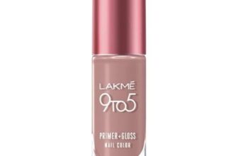 Lakmé 9 To 5 Primer + Glossy Finish Nail Colour|| Nudewarmth|| 6Ml