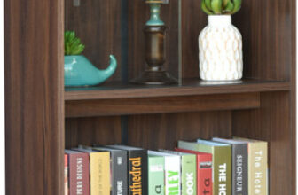 Deckup Cove Walnut Engineered Wood Semi-Open Book Shelf(Finish Color – Walnut, Diy(Do-It-Yourself))
