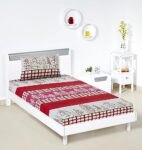 Amazon Brand – Solimo Polyester 144 Tc Rosy Cosy Single Bedsheet With 1 Pillow Cover, 95 Gsm, Multicolor