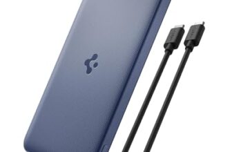 Spigen Arcpack 10000Mah Power Bank, Pd3.0, Fast Charging, 22.5W Max Output, 2 Type-C Ports, 1 Usb-A Port – (Abs+Pc, Navy Blue)