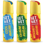 Set Wet Cool, Charm And Mischief Avatar Deodorant Spray  –  For Men(450 Ml, Pack Of 3)