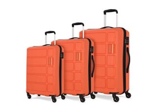 Kamiliant American Tourister Kam Harrier Sp 3 Piece Polypropylene Hard Shell 4 Spinner Wheels Carry-On Luggage Set – Carrot (Orange), 52 Cm, Small