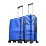 Aristocrat Harbour Set Of 2 Trolley Bag 55, 66 Cm | Small+Medium | Polypropylene Hard Luggage | Smooth 8-Wheel Suitcase | Combination Lock With Sturdy Zipper | 7-Year Warranty – Unisex (Blue)