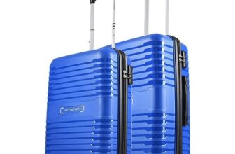 Aristocrat Harbour Set Of 2 Trolley Bag 55, 66 Cm | Small+Medium | Polypropylene Hard Luggage | Smooth 8-Wheel Suitcase | Combination Lock With Sturdy Zipper | 7-Year Warranty – Unisex (Blue)