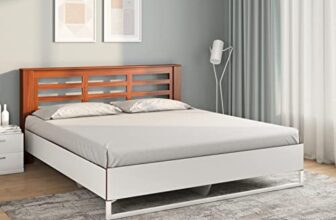 Nilkamal Maple Meta Without Storage | 1 Year Warranty Engineered Wood Queen Bed (Finish Color – White, Delivery Condition – Knock Down)