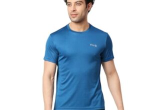 Playr Men Adult Training Tee – Round Neck Half Sleeve Regular Fit Drivent, Lightweight Breathable Activewear For Gym, Running, Training, Workout & Yoga For All Season Teal