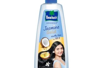 Parachute Advansed Jasmine Gold Coconut Hair Oil With Vitamin-E For Super Shiny Hair, Non-Sticky, 300Ml