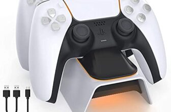 New World Upgraded For Ps5 Controller Charger, For Playstation 5 Controller Charging Station With Led Indicator, High Speed, Fast Charging Dock For Ps5 Controller, White