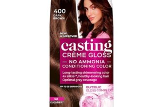 L’Oreal Paris Casting Crème Gloss Hair Color With Glycolic Gloss Complex | 5X Glossier Hair Color | Shade 400 – Dark Brown | 60G + 40Ml + 60G, Pack Of 1